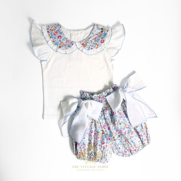 Other - NWT Pretty Girls Blouse & Bubble Shorts 2 Piece Matching Set Summer Floral 2T